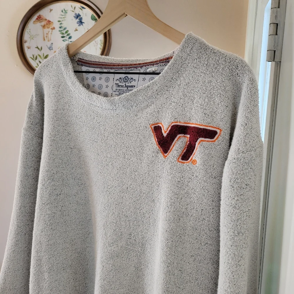 Virginia Tech Hokies Novelist Speckle Fleece Pullover Sweatshirt,‎ Size 2XL